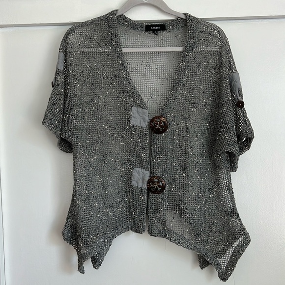 KAKTUS Gray Short Sleeve Cardigan Size S - Picture 1 of 5